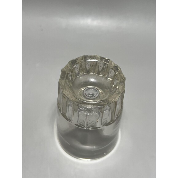 Vintage Clear Glass Shot Glass 2oz Heavy Bottom White Stripe Barware 3 inch Tall - Picture 4 of 5